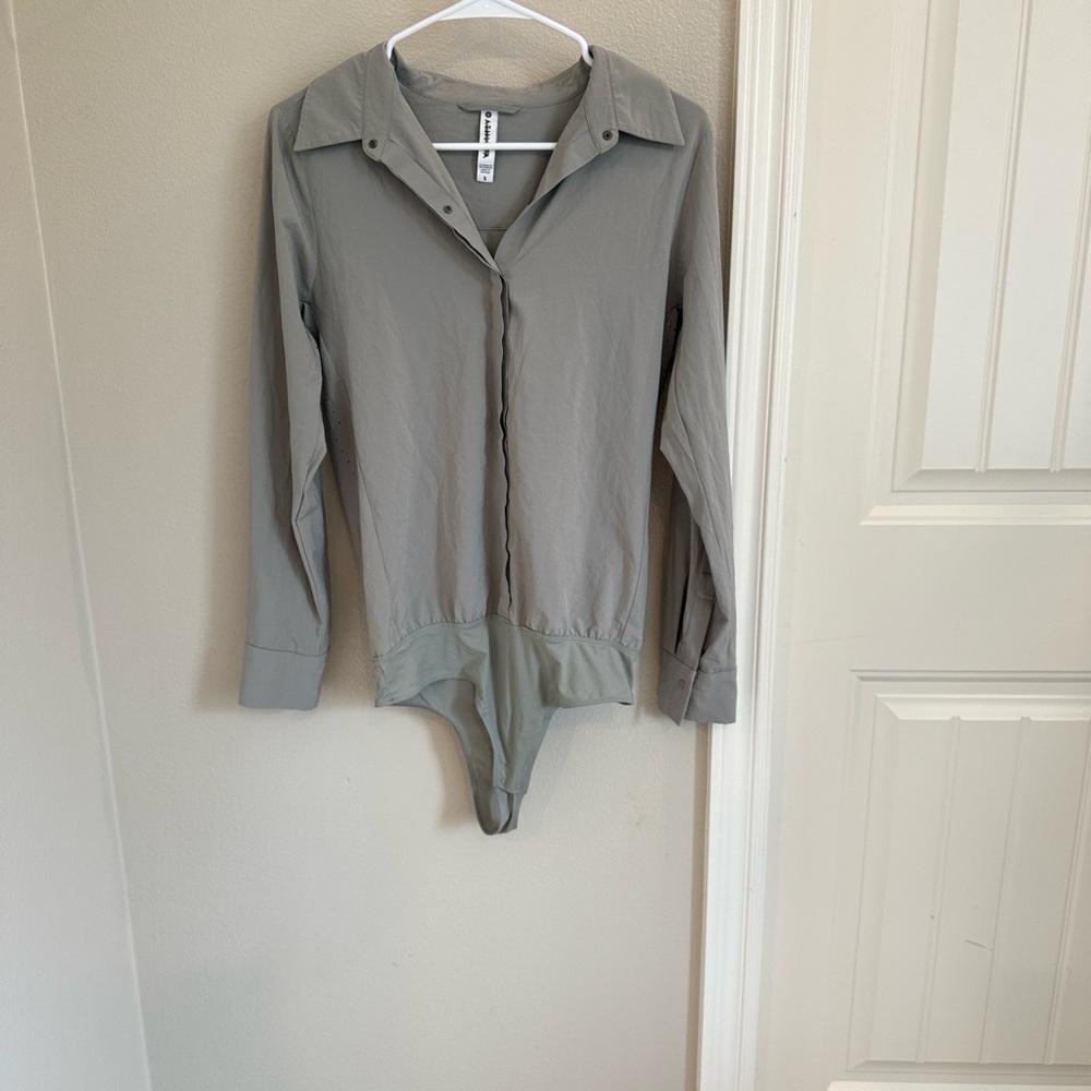 Athleta Light Greenish Gray Bodysuit